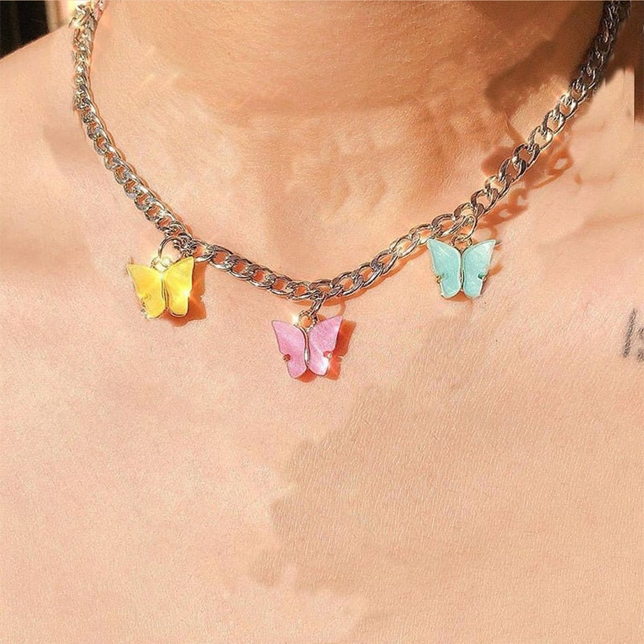 Y2k Rainbow Crystal Necklace
