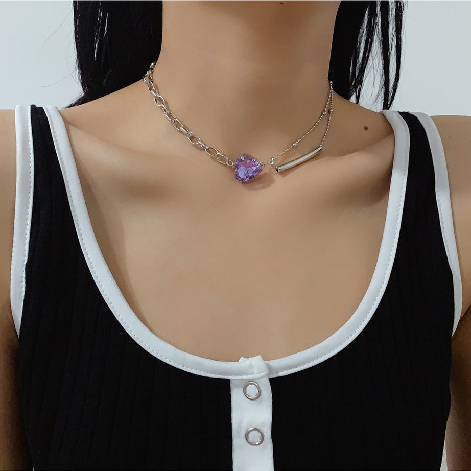 Y2k Rainbow Crystal Necklace