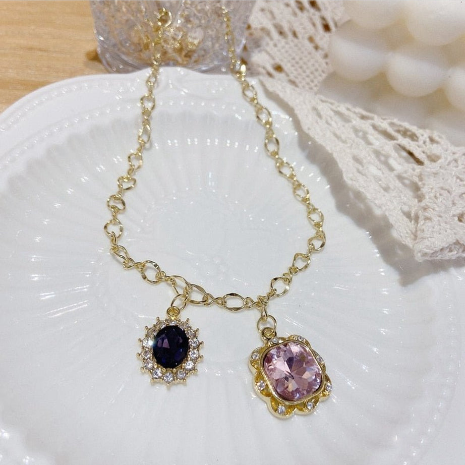 Y2k Rainbow Crystal Necklace