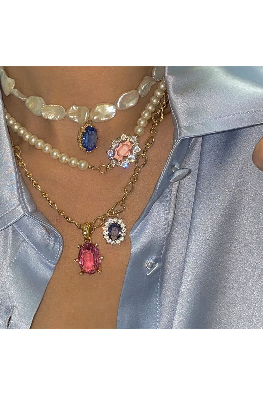 Y2k Rainbow Crystal Necklace