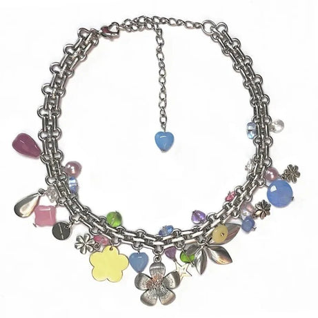 Rainbow Flower Choker -