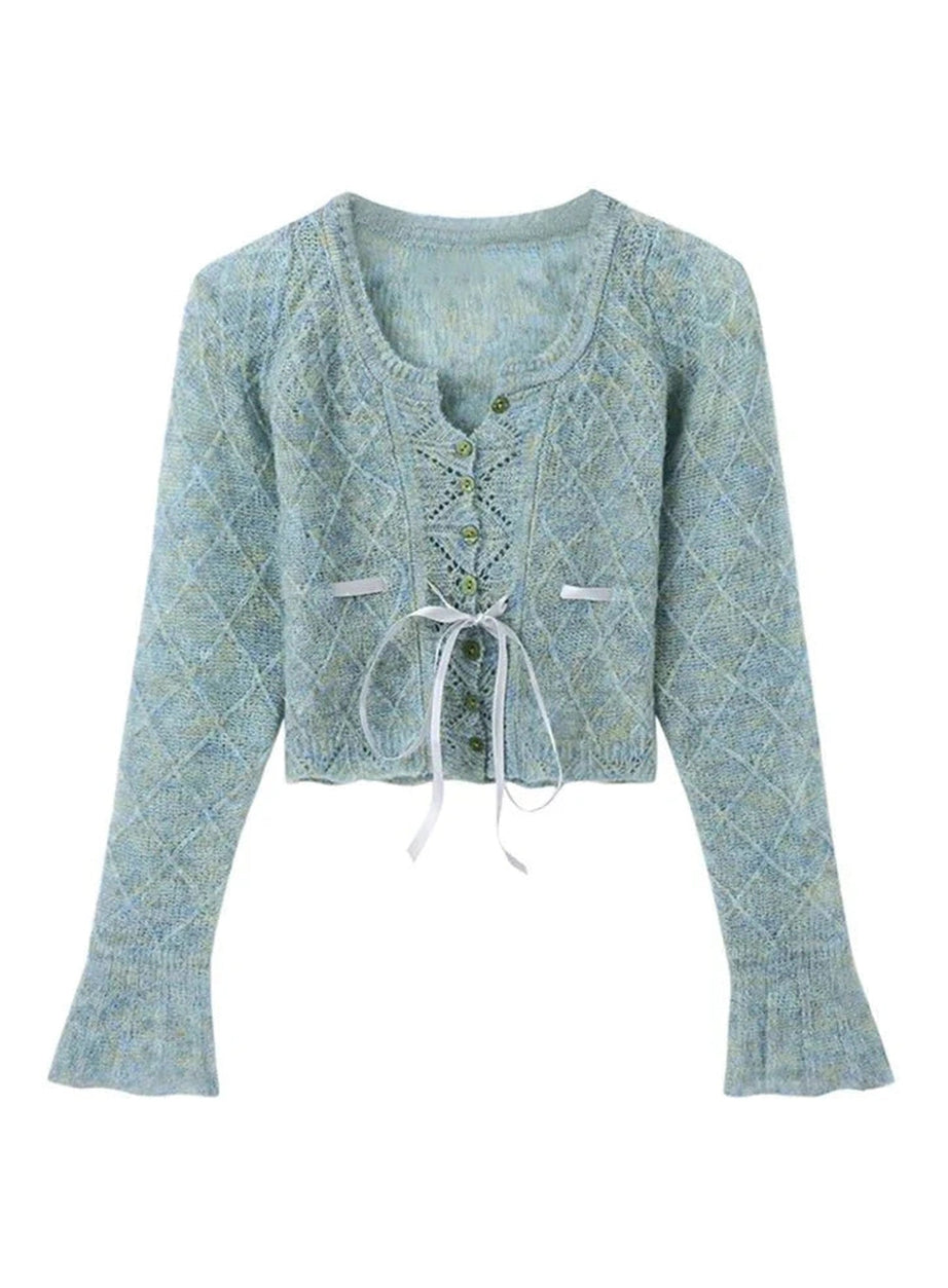 Y2k Rainbow Gradient Lace Cardigan