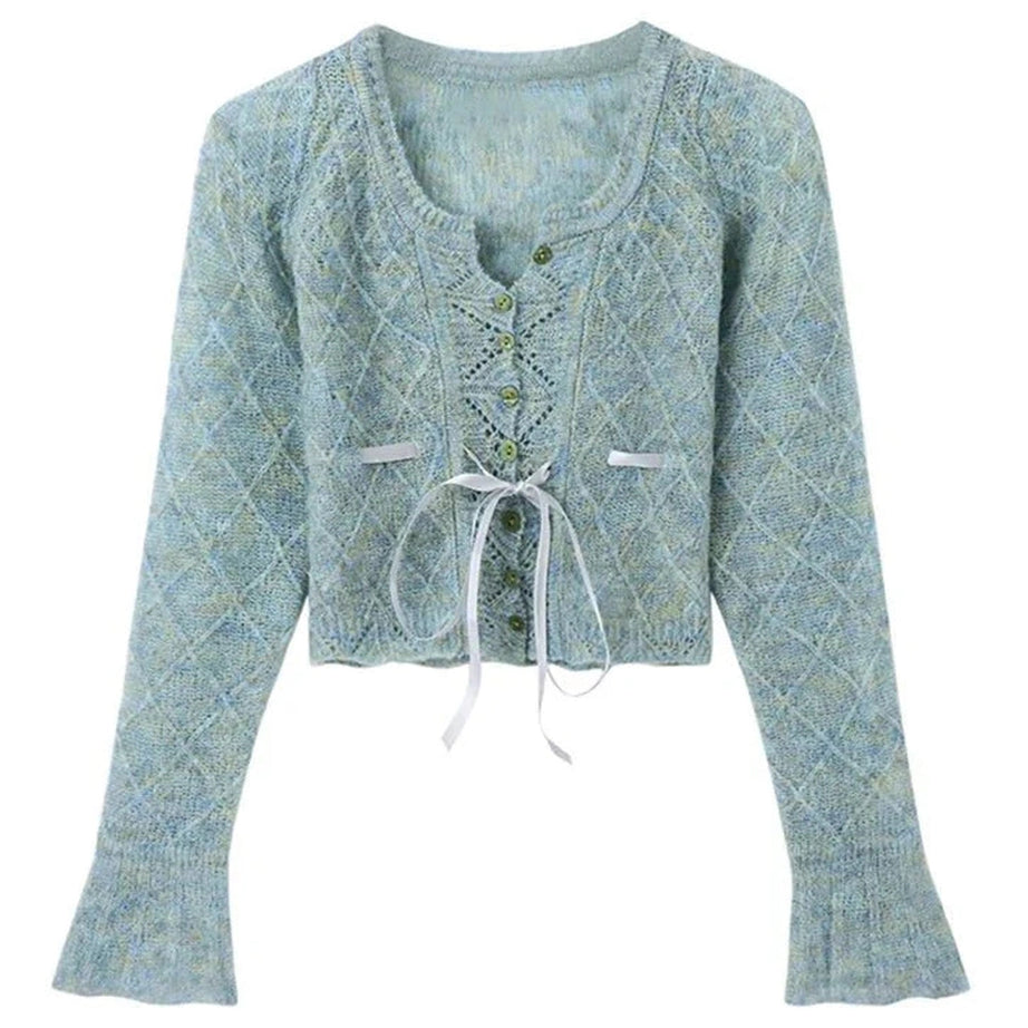 Y2k Rainbow Gradient Lace Cardigan
