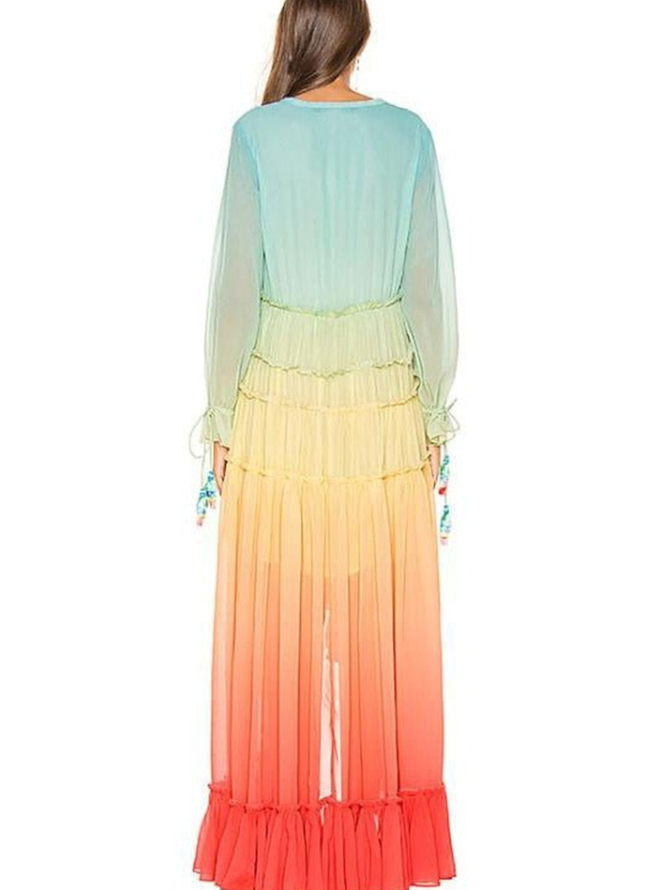 Y2k Rainbow high low dress