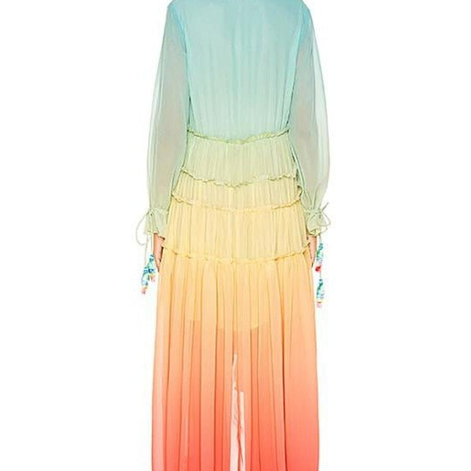 Y2k Rainbow high low dress
