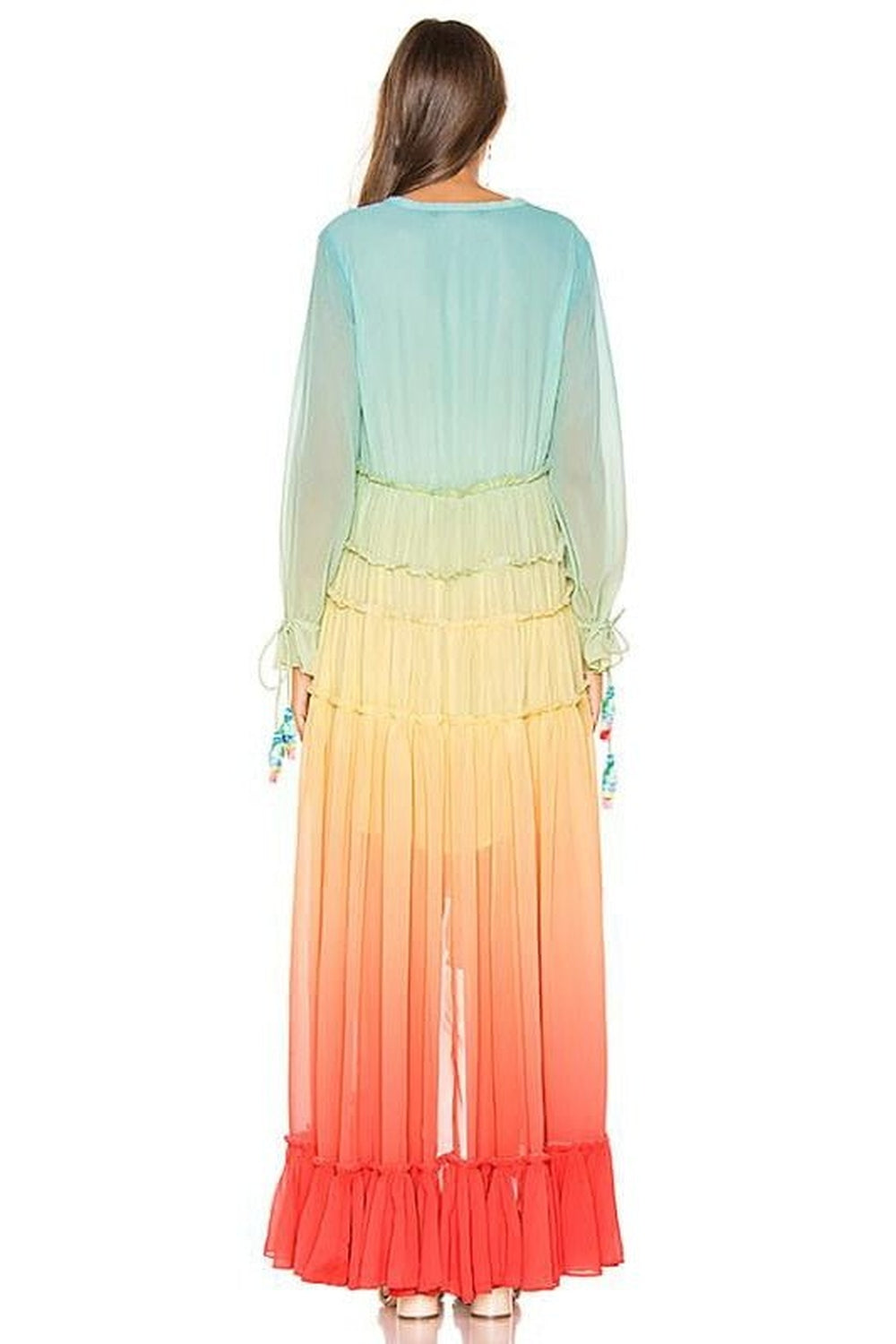 Y2k Rainbow high low dress