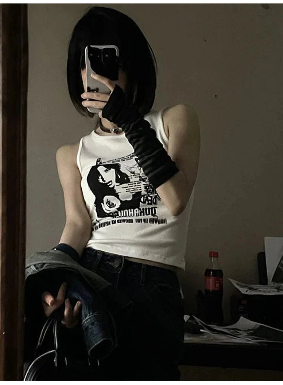 Y2k Rebel Echoes Tank Top