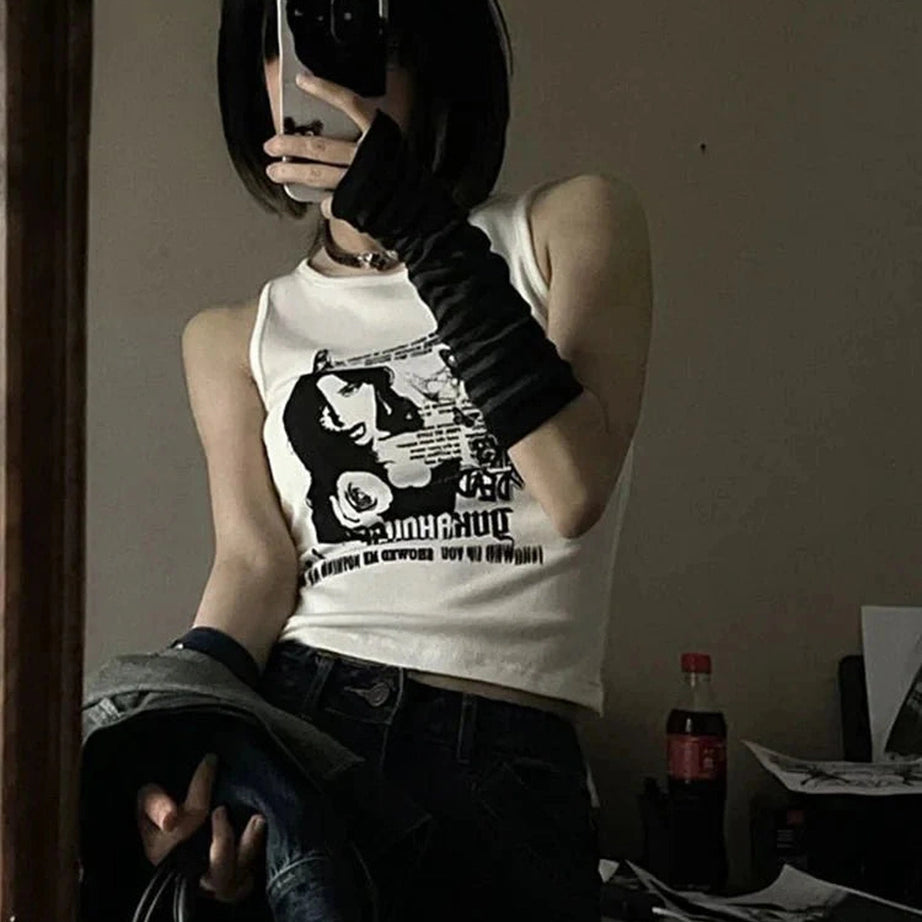 Y2k Rebel Echoes Tank Top