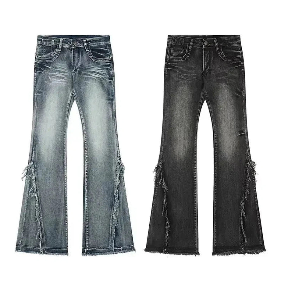 Y2k Rebel Fray Flare Jeans