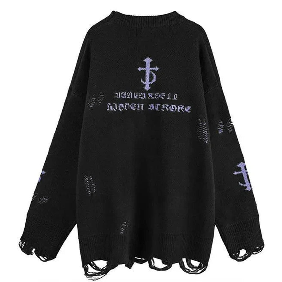 Y2k Rebel Rune Oversized Sweater