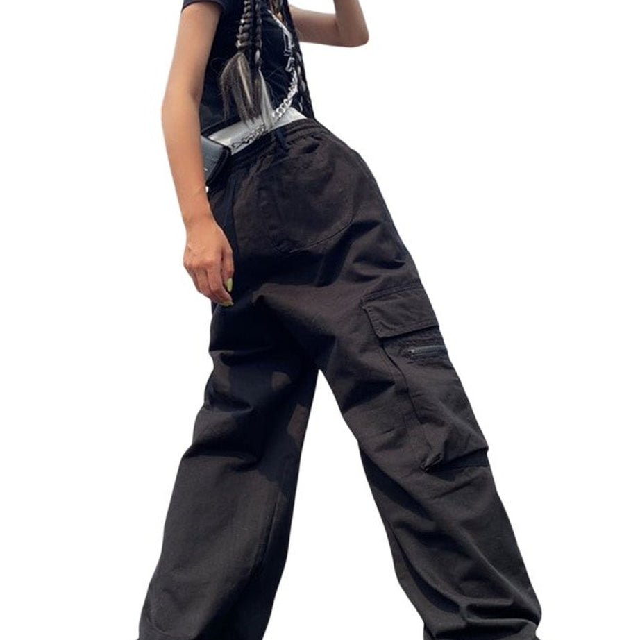 Y2k Red Cargo Wide Leg Pants