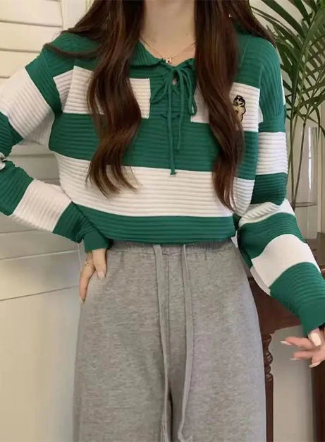 Y2k Red Doll Collar Knit Sweater