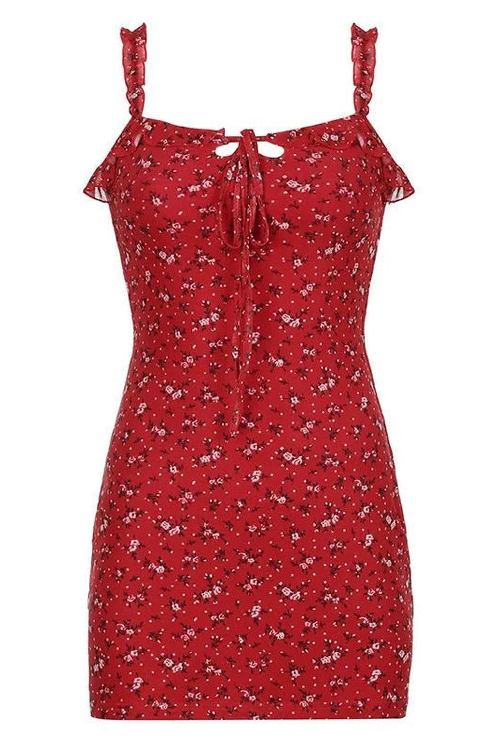 Y2k Red Floral Mini Sundress