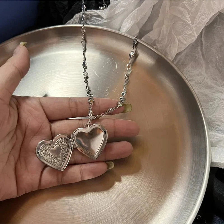 Y2k Red Heart Gothic Necklace