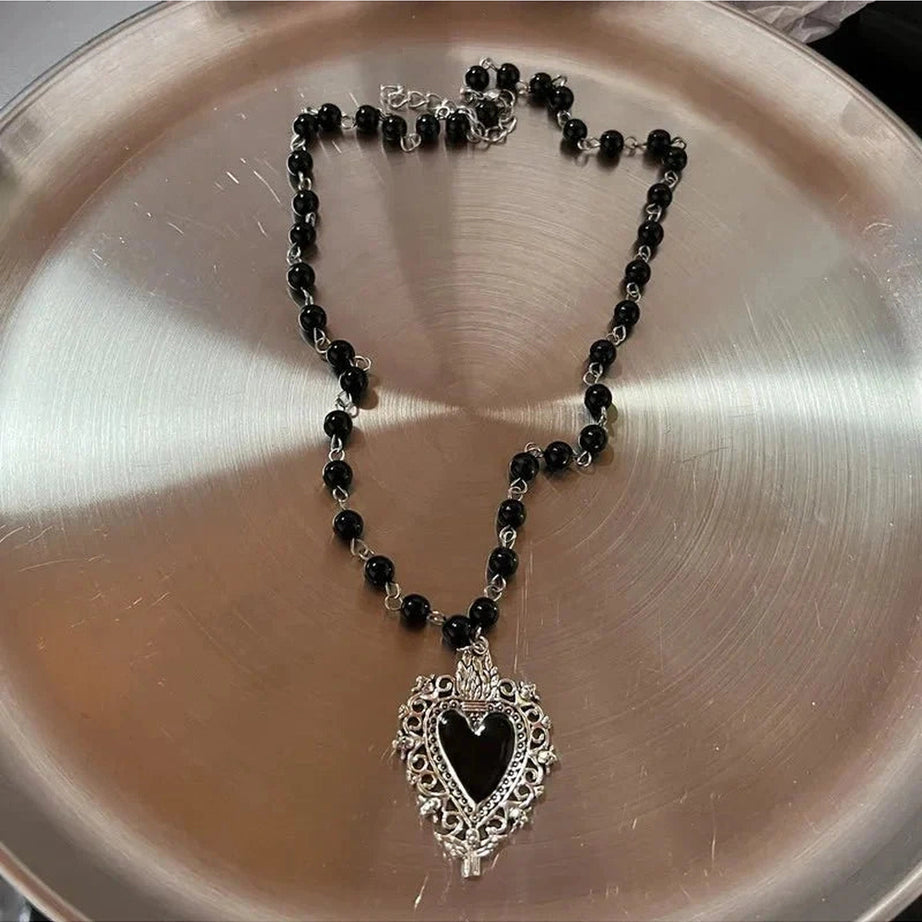 Y2k Red Heart Gothic Necklace