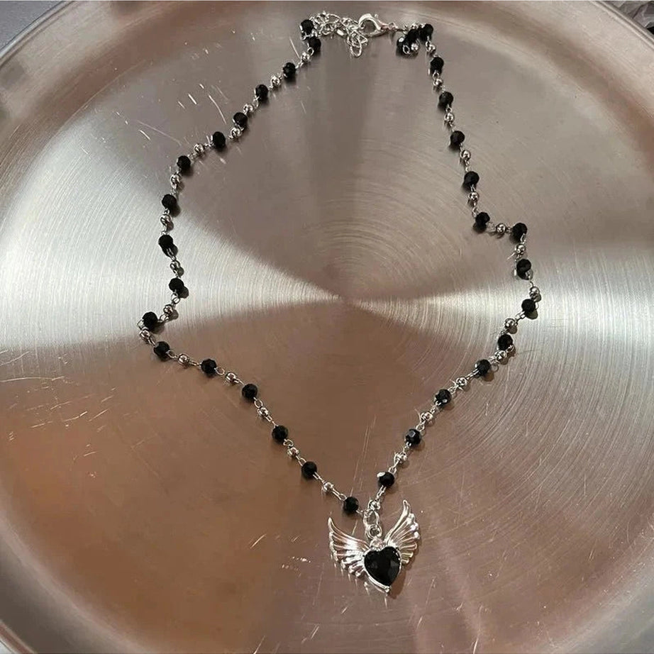 Y2k Red Heart Gothic Necklace