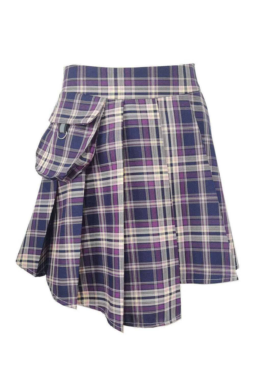 Y2k Red Tartan Button Mini Skirt