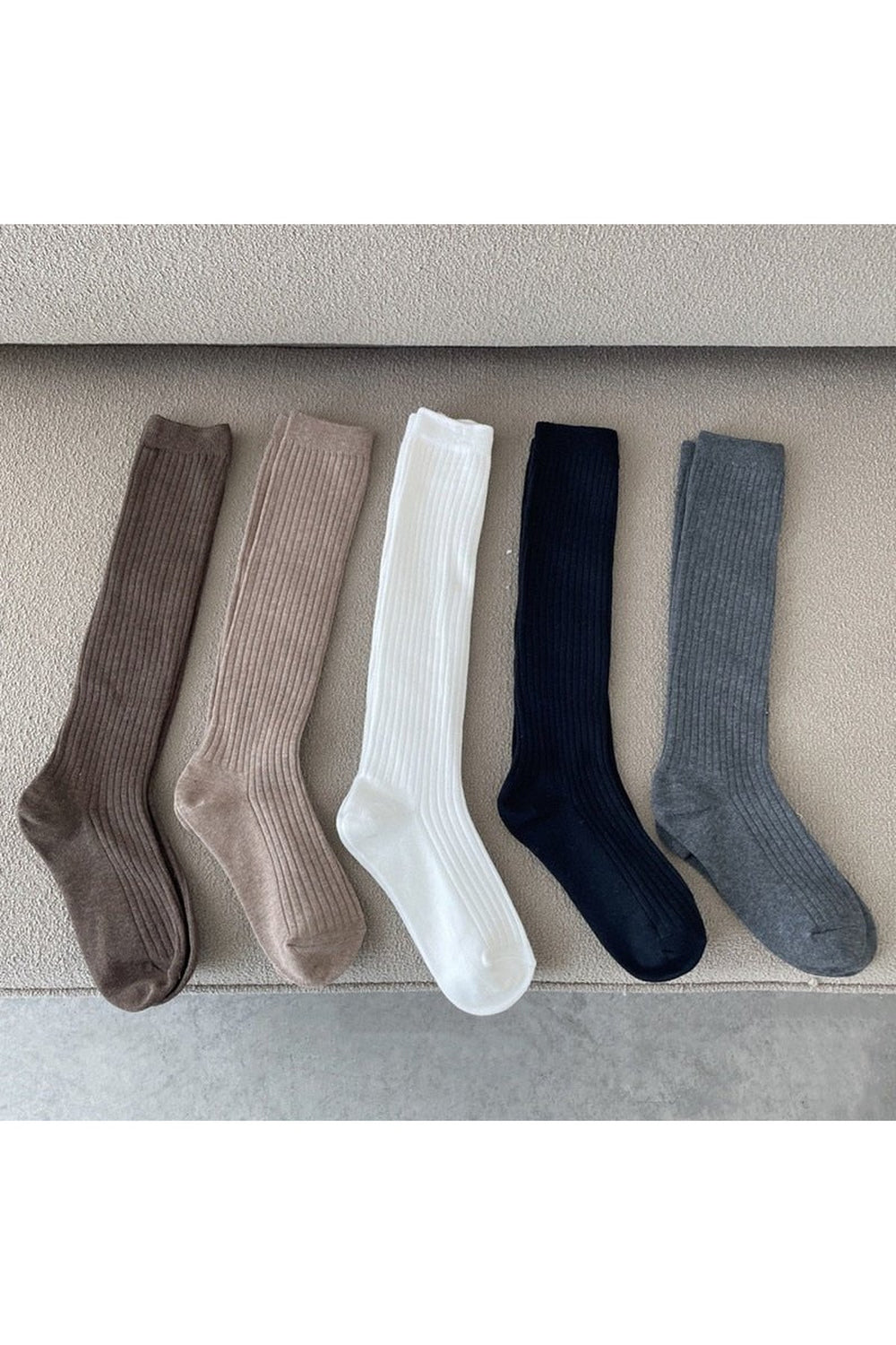 Y2k Retro Aesthetic Knit Cotton Long Socks