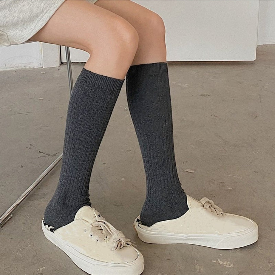 Y2k Retro Aesthetic Knit Cotton Long Socks