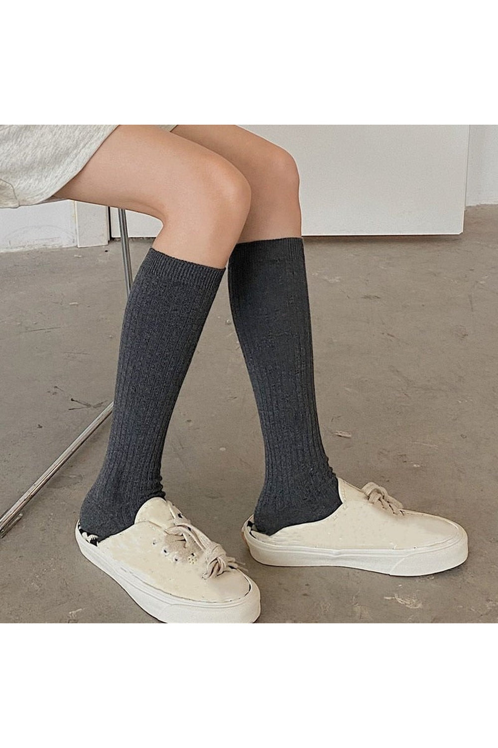 Y2k Retro Aesthetic Knit Cotton Long Socks