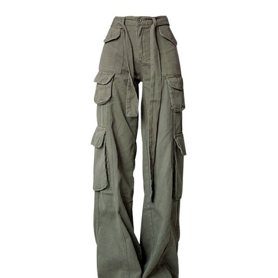 Y2k Retro Army Green Cargo Pants