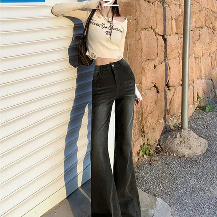 Y2k Retro Bell Bottom Jeans