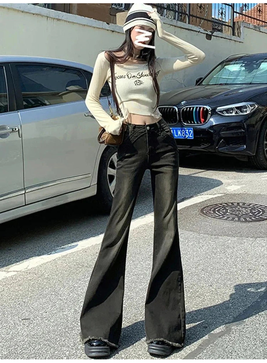 Y2k Retro Bell Bottom Jeans