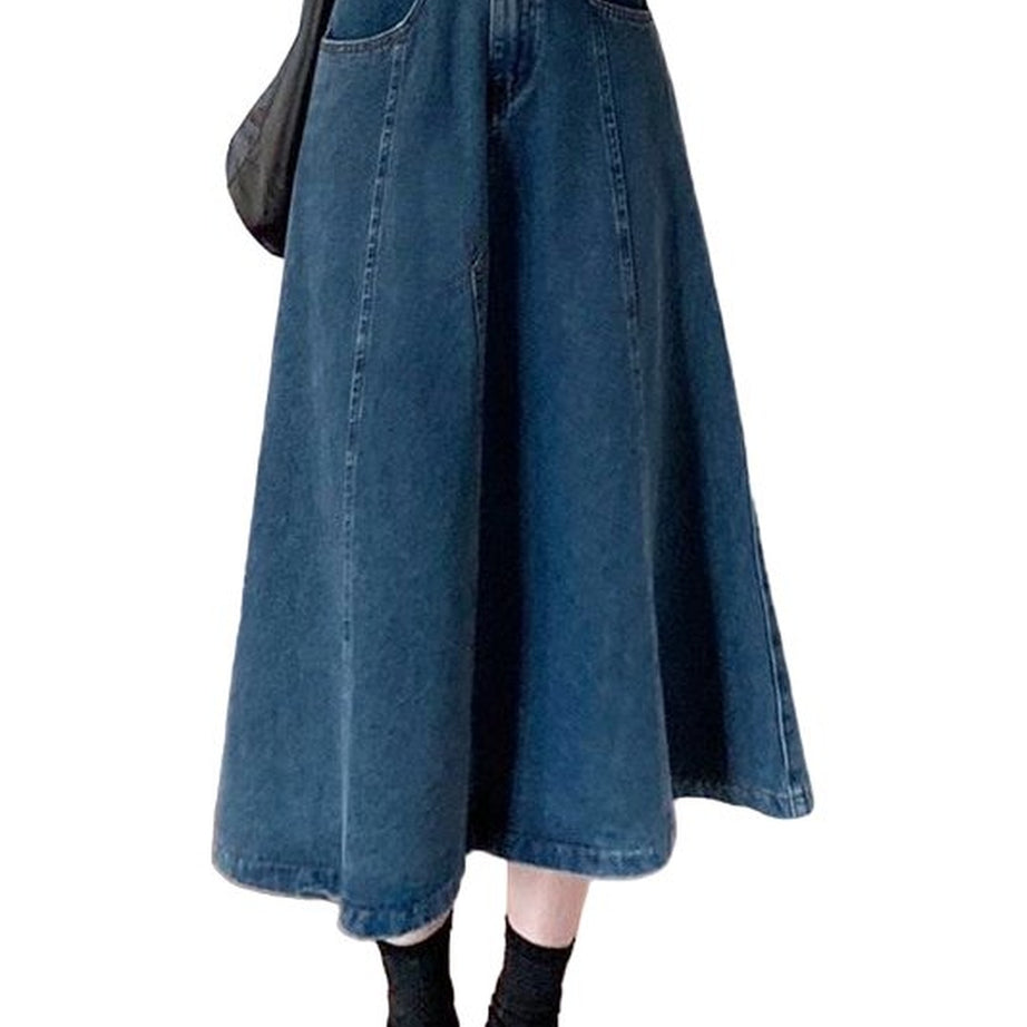 Y2k Retro Blue Denim Long Skirt