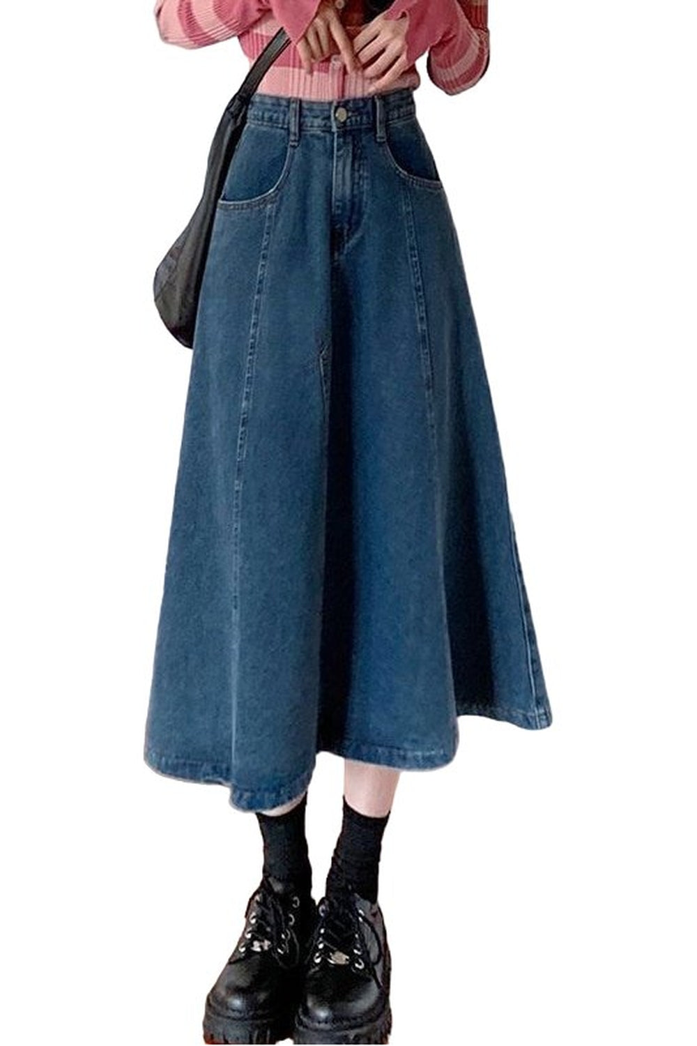 Y2k Retro Blue Denim Long Skirt