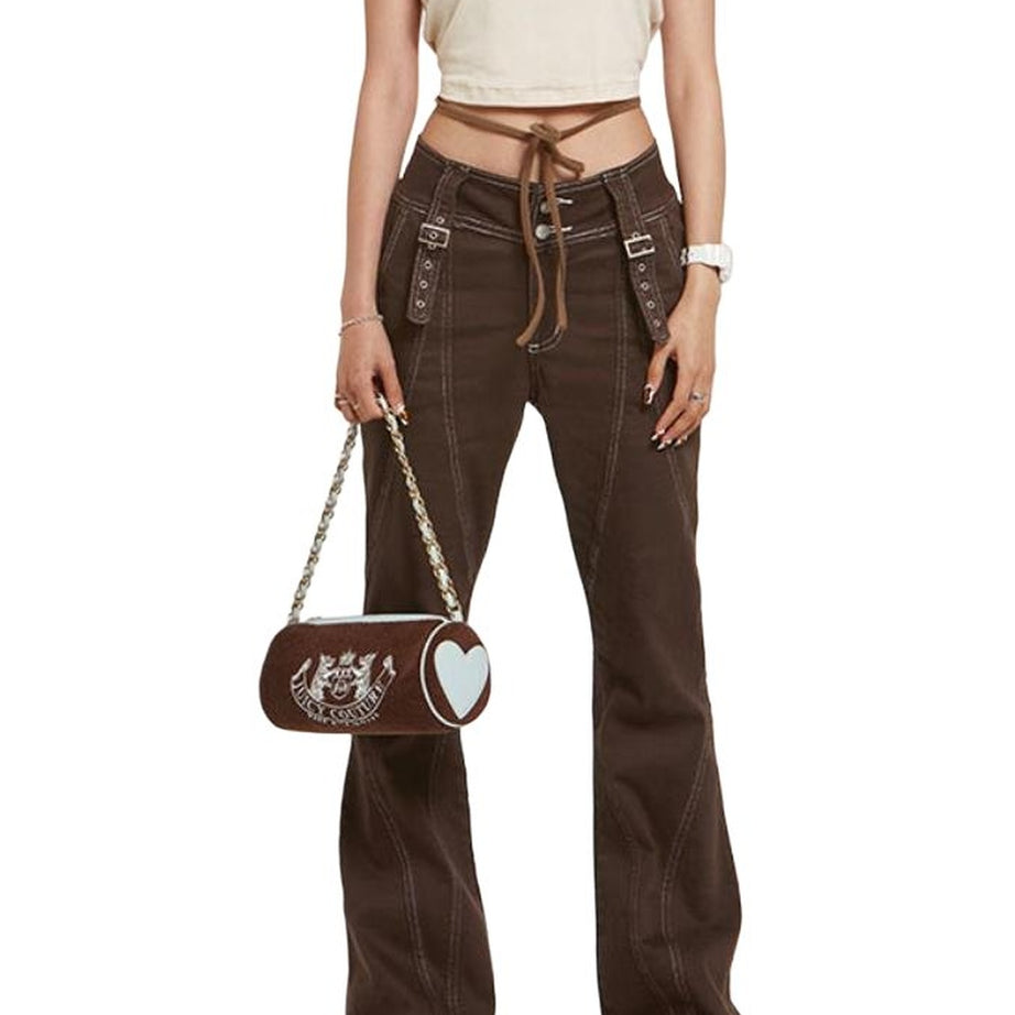 Y2k Retro Brown High Waist Jeans