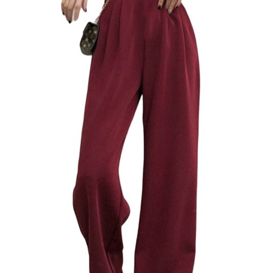 Y2k Retro Burgundy Casual Pants