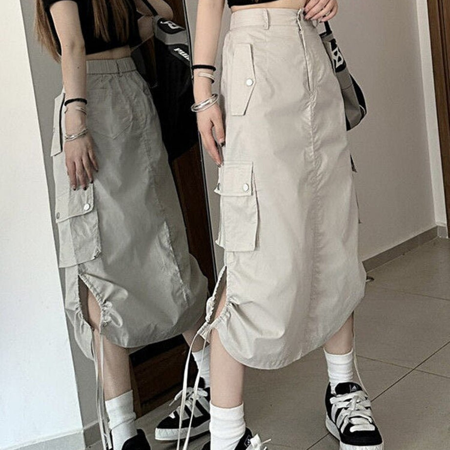Y2k Retro Cargo Skirt with Pockets