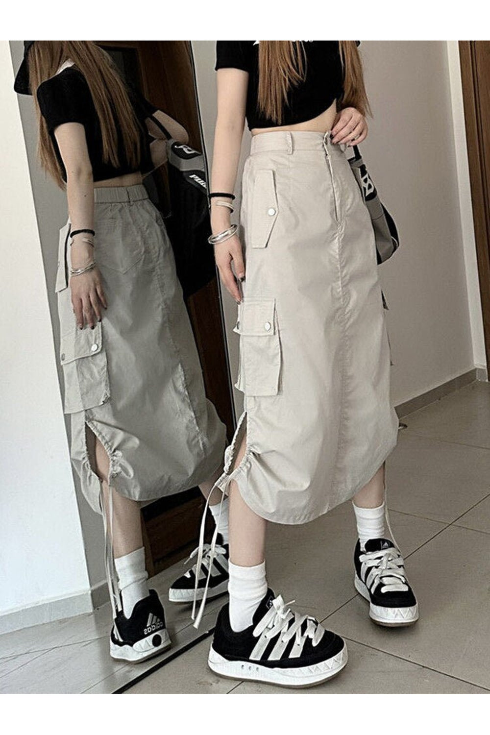 Y2k Retro Cargo Skirt with Pockets