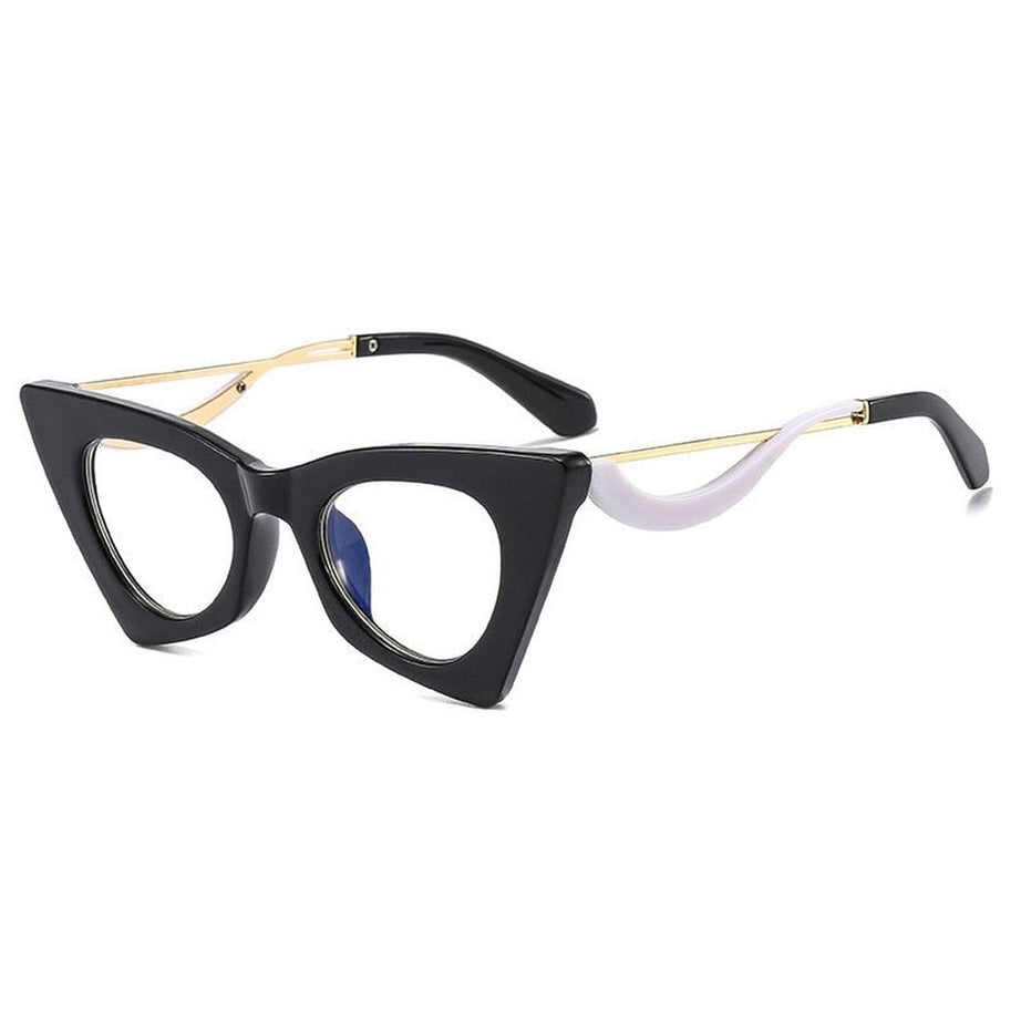 Y2k Retro Cat Eye Clear Lens Glasses