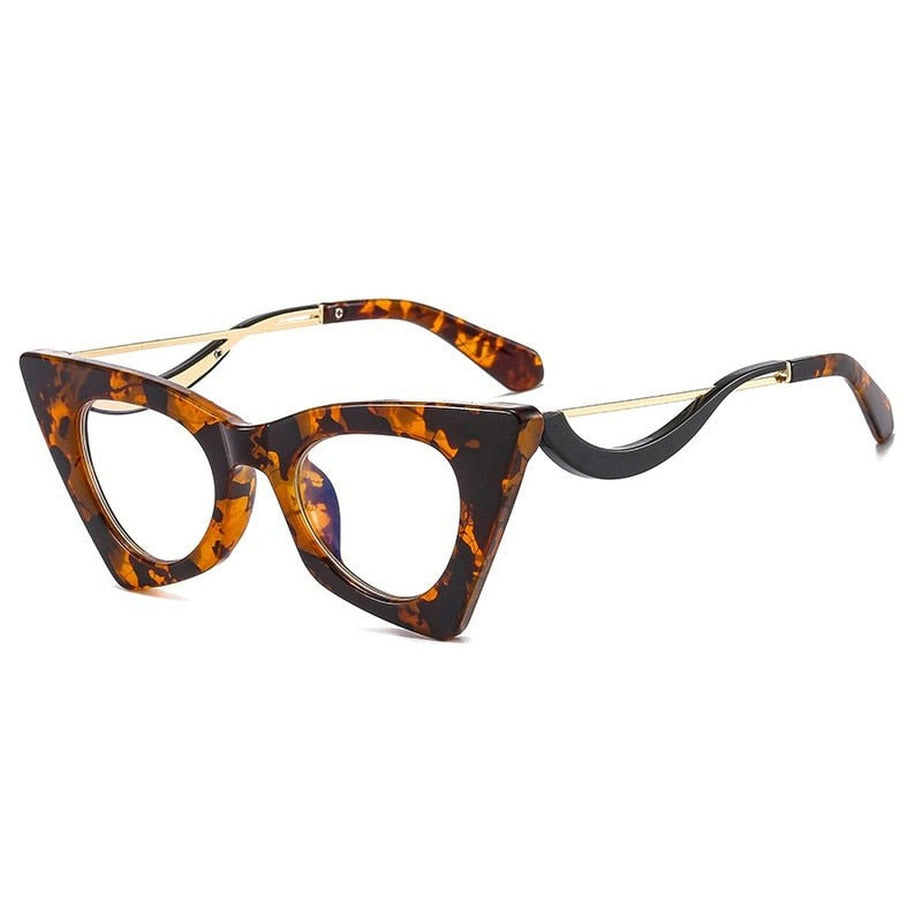 Y2k Retro Cat Eye Clear Lens Glasses