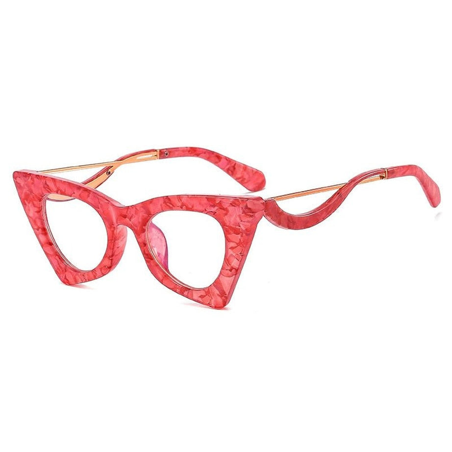 Y2k Retro Cat Eye Clear Lens Glasses