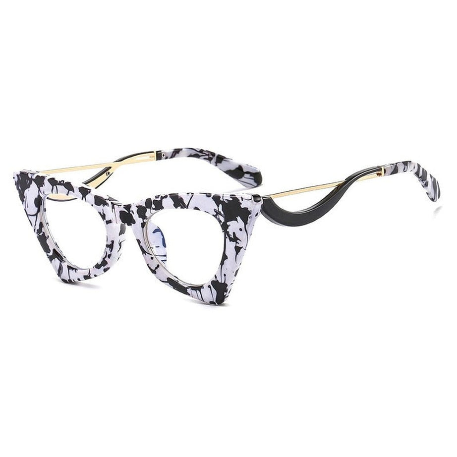 Y2k Retro Cat Eye Clear Lens Glasses