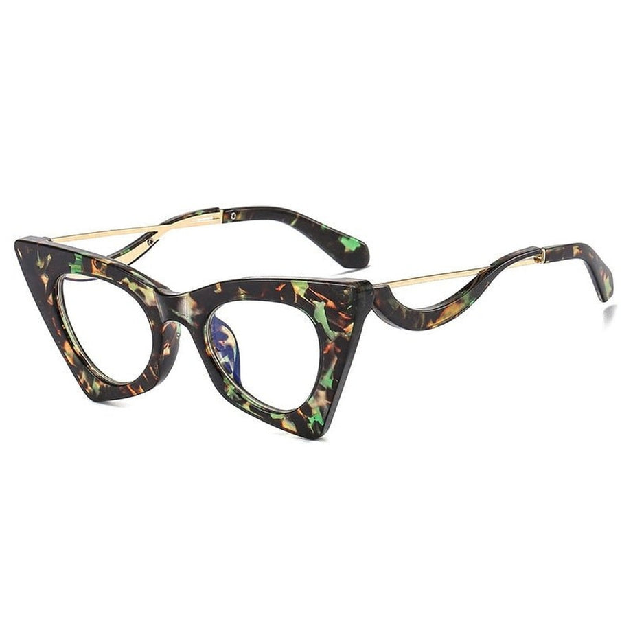 Y2k Retro Cat Eye Clear Lens Glasses