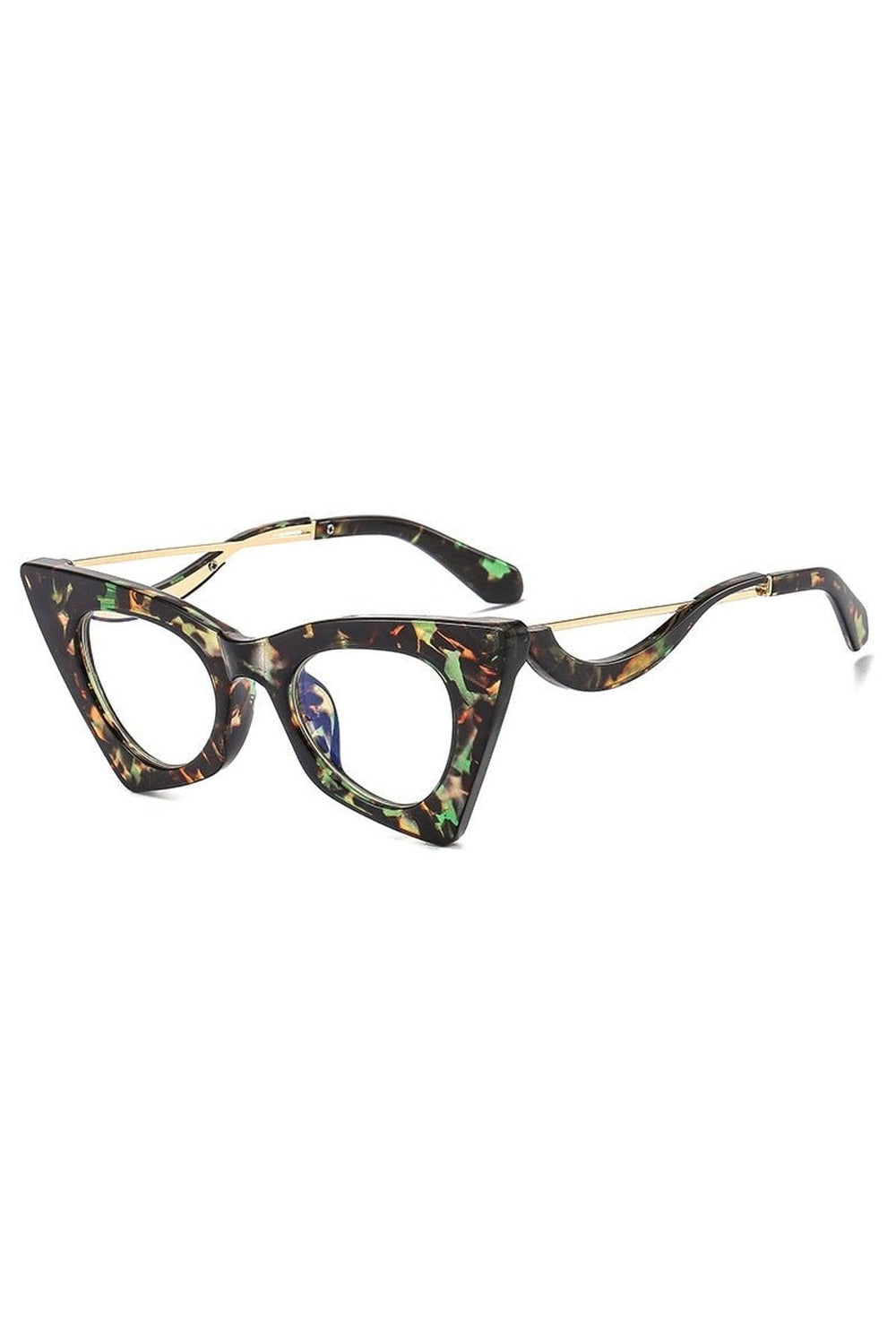 Y2k Retro Cat Eye Clear Lens Glasses