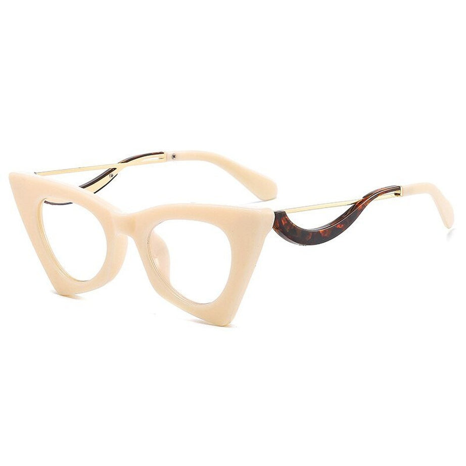 Y2k Retro Cat Eye Clear Lens Glasses
