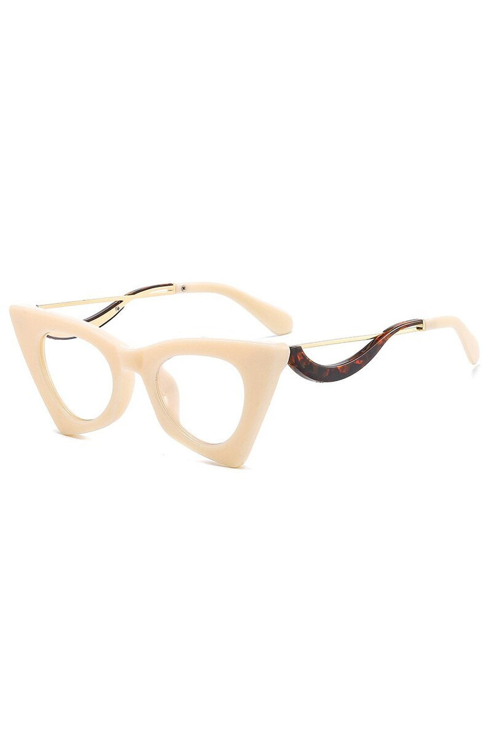 Y2k Retro Cat Eye Clear Lens Glasses