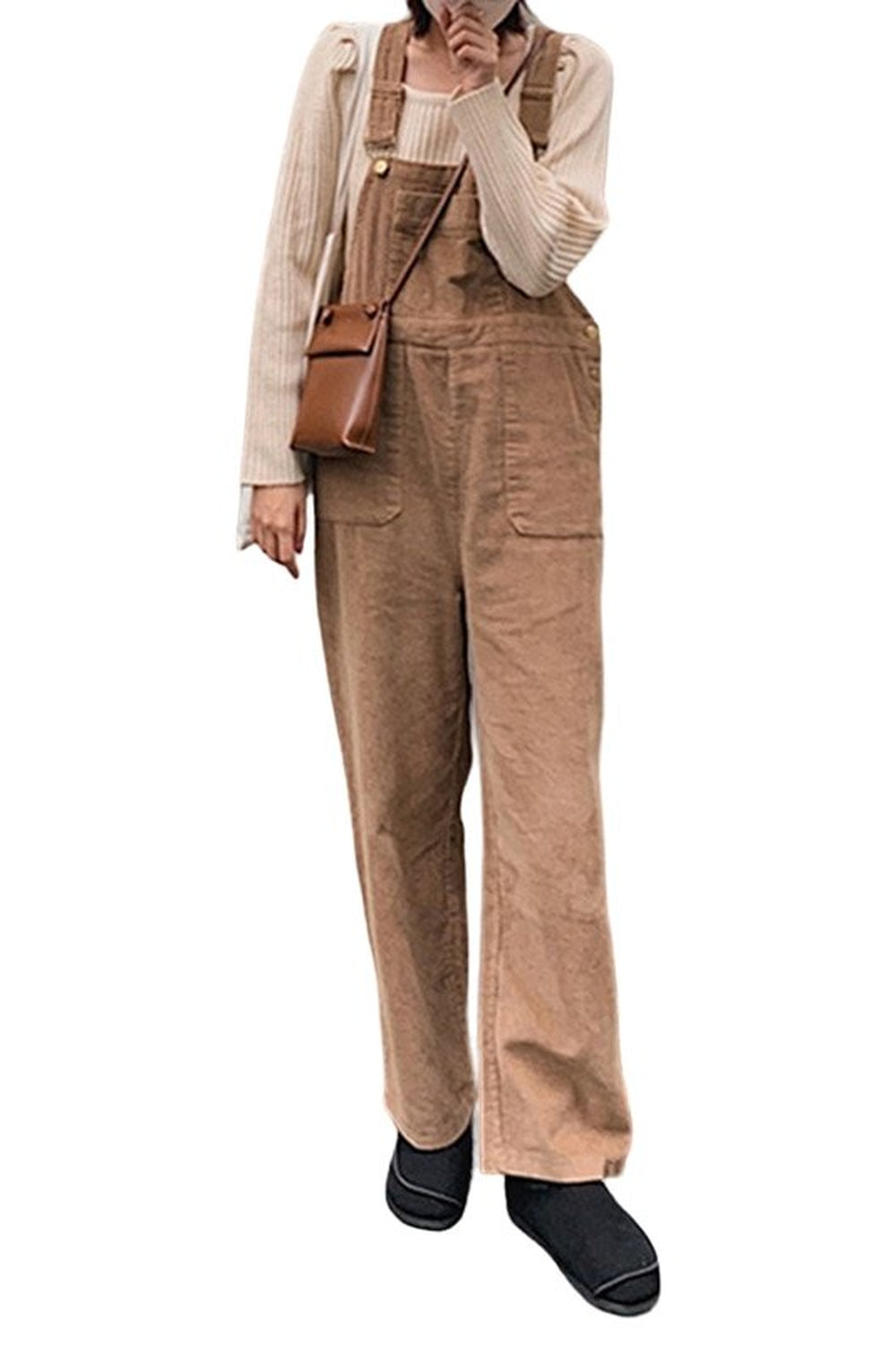 Y2k Retro Corduroy High-waist Overalls