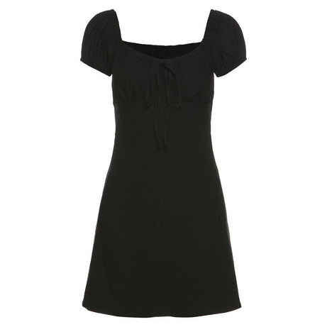 Retro Elegant Simple Mini Dress - Dresses