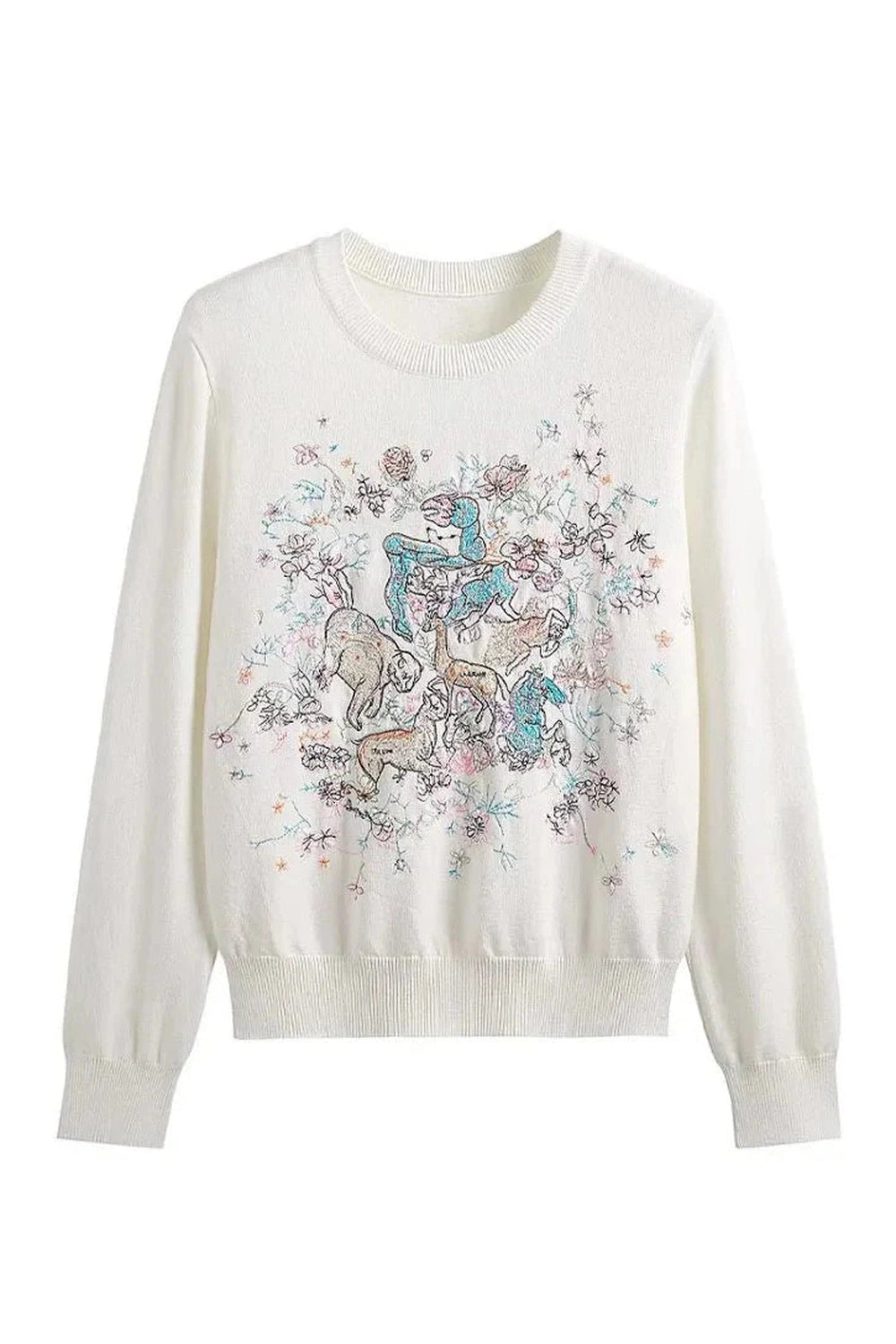 Y2k Retro Embroidery Knit Pullover