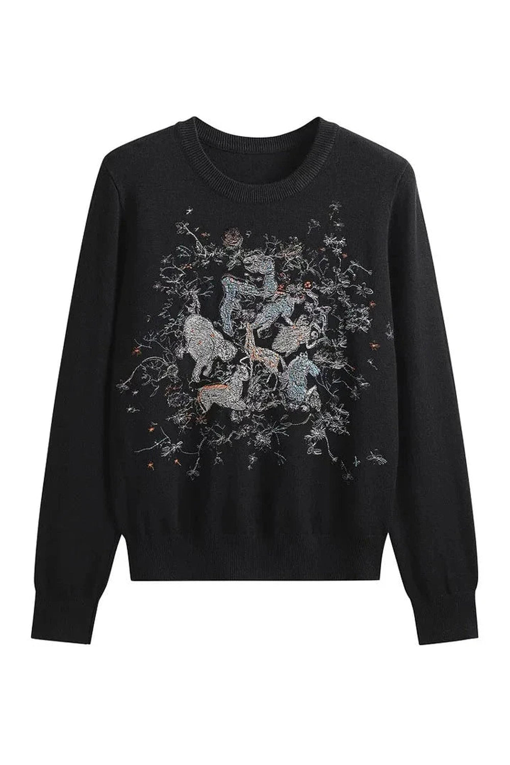 Y2k Retro Embroidery Knit Pullover