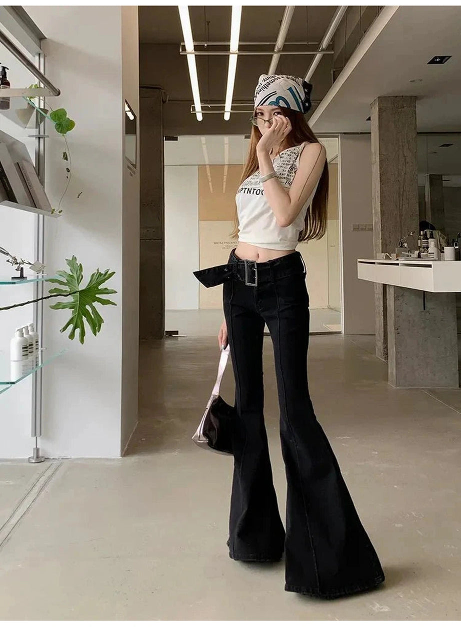 Y2k Retro Flare Bandage Jeans