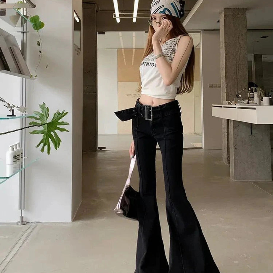 Y2k Retro Flare Bandage Jeans