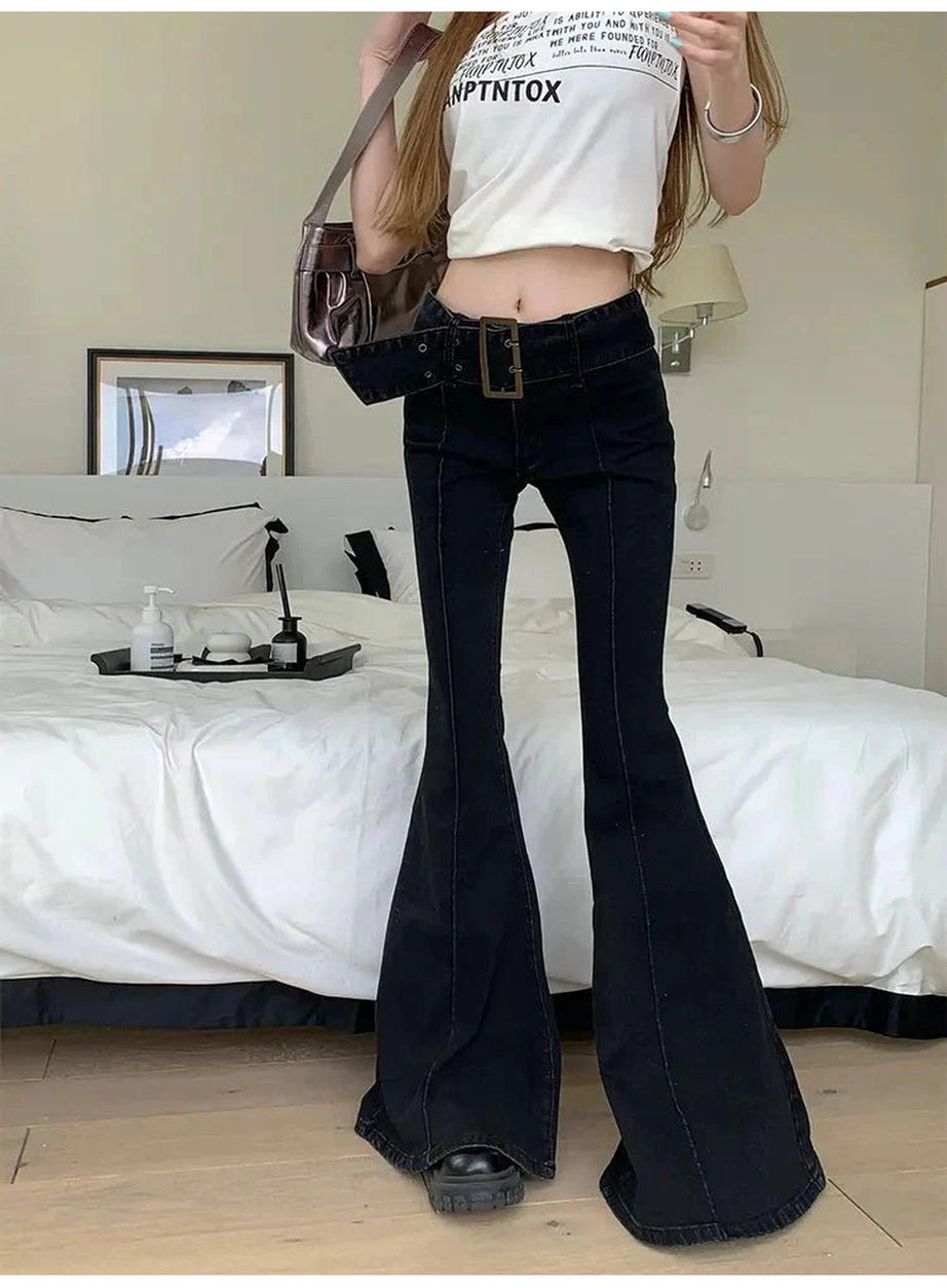 Y2k Retro Flare Bandage Jeans