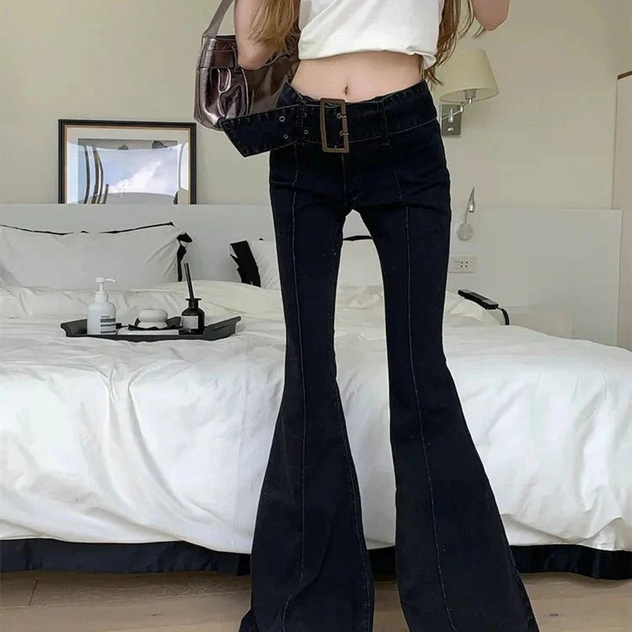 Y2k Retro Flare Bandage Jeans