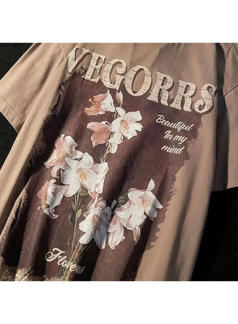 Y2k Retro Floral Graphic T-shirt